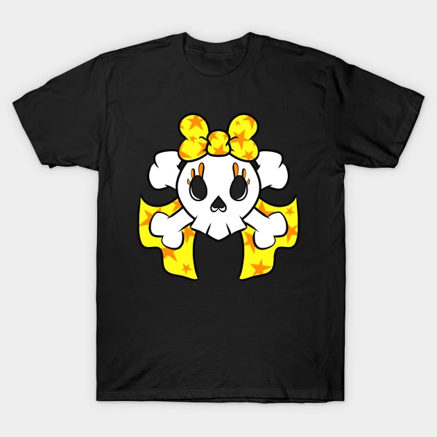 Pretty Skulls yellow ribbon T-Shirt by parrotina